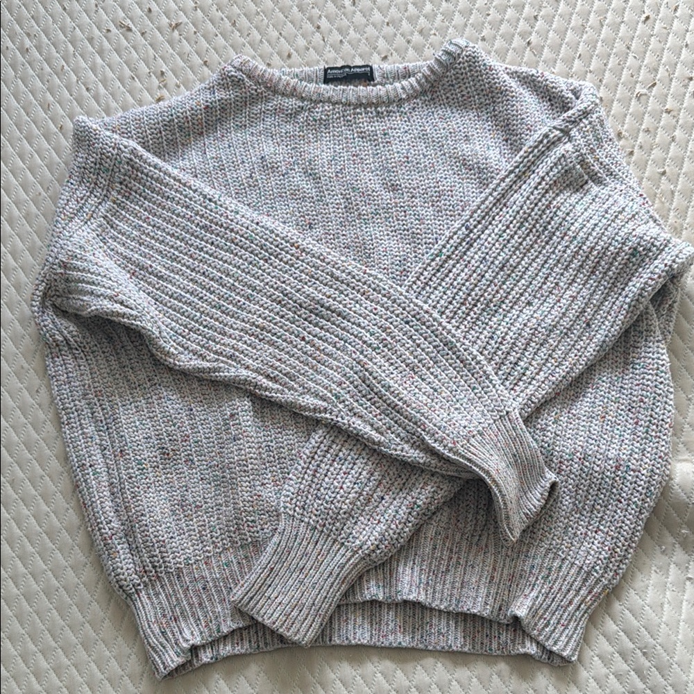 American Apparel Confetti Fisherman Crew Neck Sweater